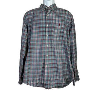 Ralph Lauren Men’s Casual Shirt Plaid blue Button Size L